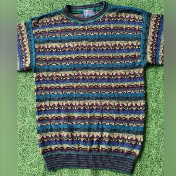 VTG 90s Pendleton Virgin Wool Colorful Patterned Sweater Mens Medium USA Made - Picture 6 of 8